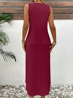 Women'S "New York" Graphic Tank Dress - Casual Sleeveless Summer Dress with "New York" Print, Soft Fabric, Round Neck, Perfect for Casual Attire, Casual Summer Attire | Graphic Tank Dress | Comfortable Fit, New York Fashion - Red