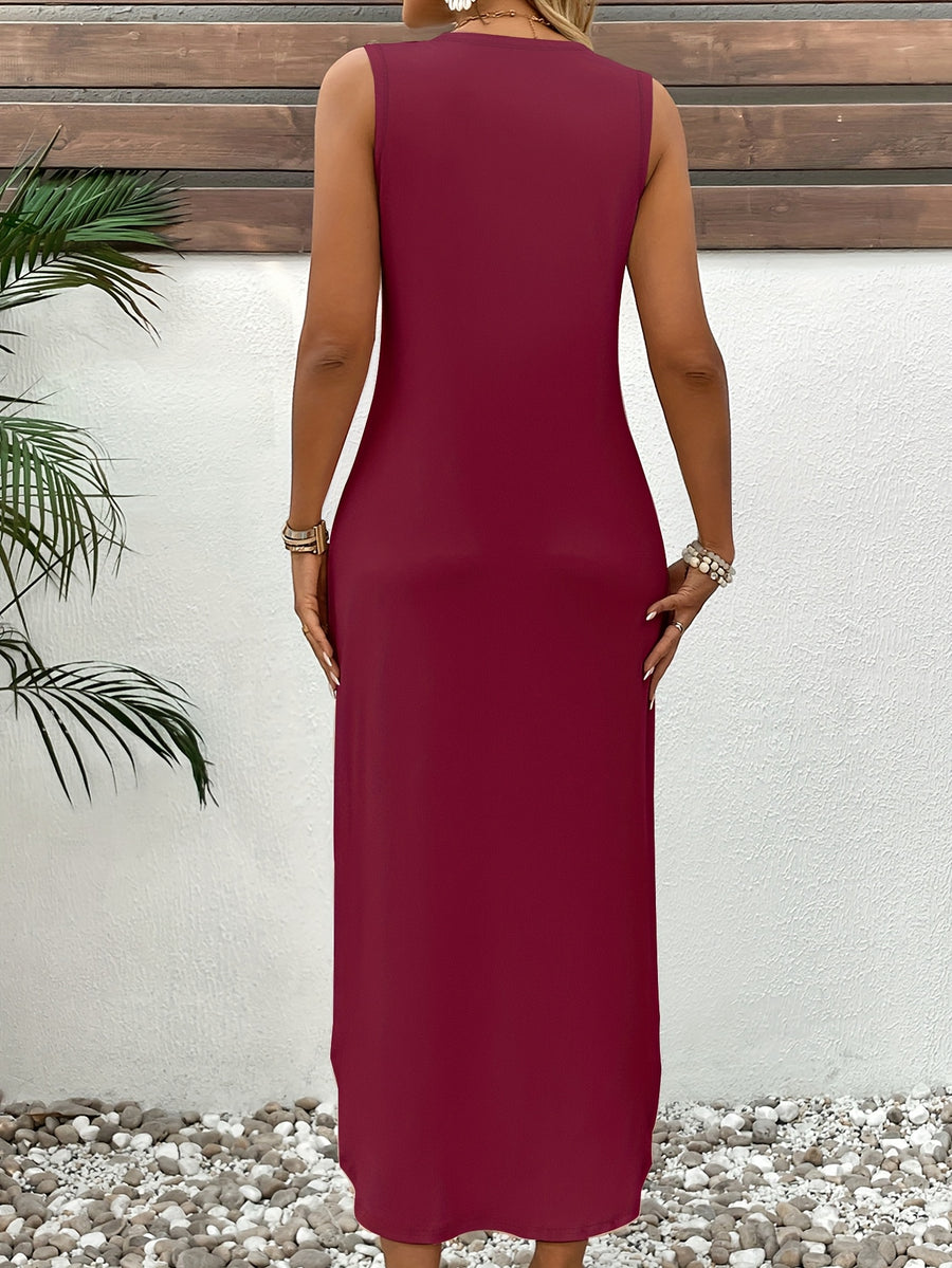 Women'S "New York" Graphic Tank Dress - Casual Sleeveless Summer Dress with "New York" Print, Soft Fabric, Round Neck, Perfect for Casual Attire, Casual Summer Attire | Graphic Tank Dress | Comfortable Fit, New York Fashion - Red