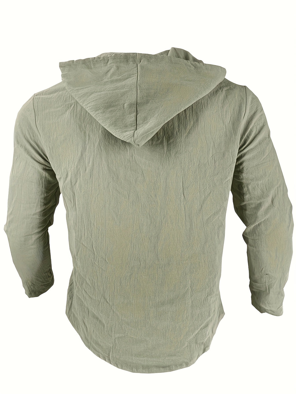 Men'S Spring And Autumn Fashion Versatile Casual Long-Sleeved Shirt, Light, Comfortable And Breathable Linen And Solid Color Shirt, New Season - fern green