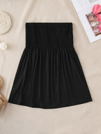 Women's Sexy Fashion Satin Off-Shoulder Crop Tube Top - Black
