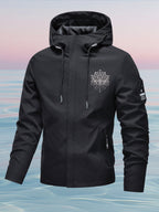 Women'S Windproof Jacket, Lightweight Windproof Warm Women'S Shell Jacket, Long Sleeve Zipper Pocket Hooded Shell Jacket, All-Season Outdoor Casual Women'S Zipper Sweatshirt Top Coat, Suitable As a Gift for Women - Black