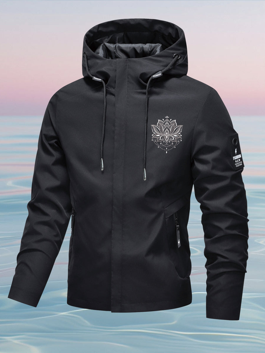 Women'S Windproof Jacket, Lightweight Windproof Warm Women'S Shell Jacket, Long Sleeve Zipper Pocket Hooded Shell Jacket, All-Season Outdoor Casual Women'S Zipper Sweatshirt Top Coat, Suitable As a Gift for Women - Black