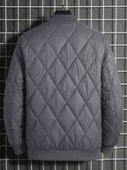 Autumn Winter New Fashion Trendy Black LA Pattern Outdoor Activity Casual Commute Leisure Baseball Collar Classic Style Men'S Non-Stretch All-Match Striped Jacket Coat - Dark Gray