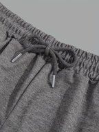 Summer Fashion Sticker Short Sleeve T-shirt and Shorts Two-piece Casual Sports Suit X4071 - Dark Gray