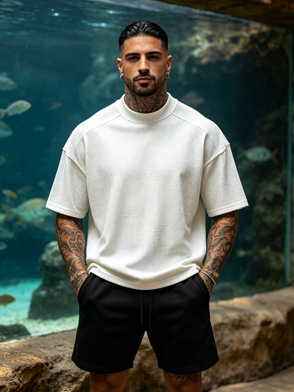 2pcs Men's Short-Sleeve T-Shirt, Loose Fit with Drop Shoulders, Trendy, Soft, Skin-Friendly, Refreshing, Durable, Casual, Lightweight, Versatile for Sports, Spring/Summer Streetwear, Commuting, Daily Essentials - Mixed Color 3