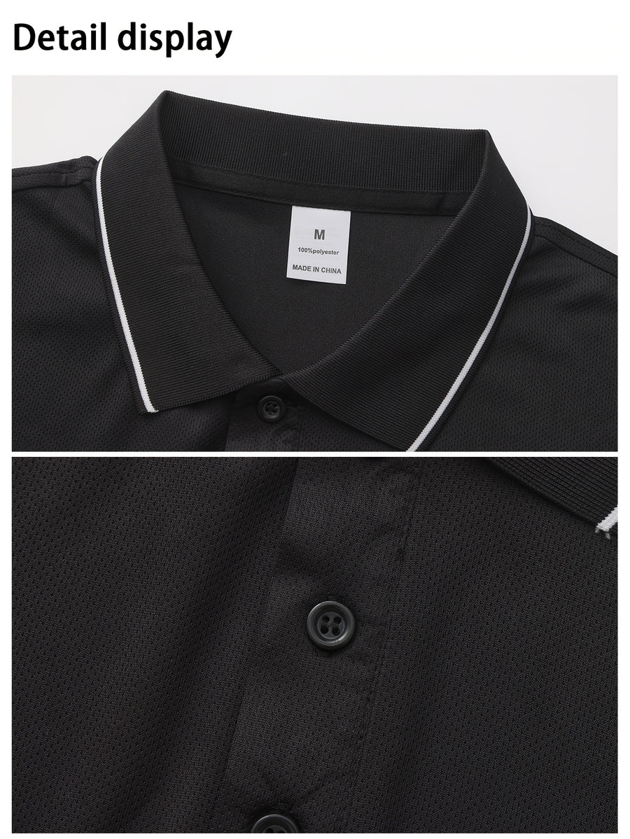 Golf Casual Sports Polo Shirt - Black
