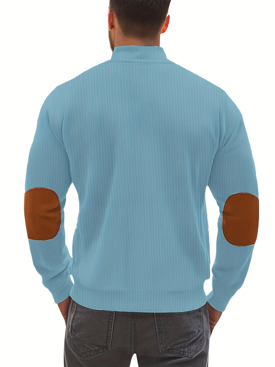 Men'S Casual Jacket, Stylish And Versatile, Spring And Autumn Windbreaker for Men, Featuring a Color-Block Design, Suitable for Dry Cleaning - Perfect for Everyday Wear And Outdoor Commuting - Sky Blue