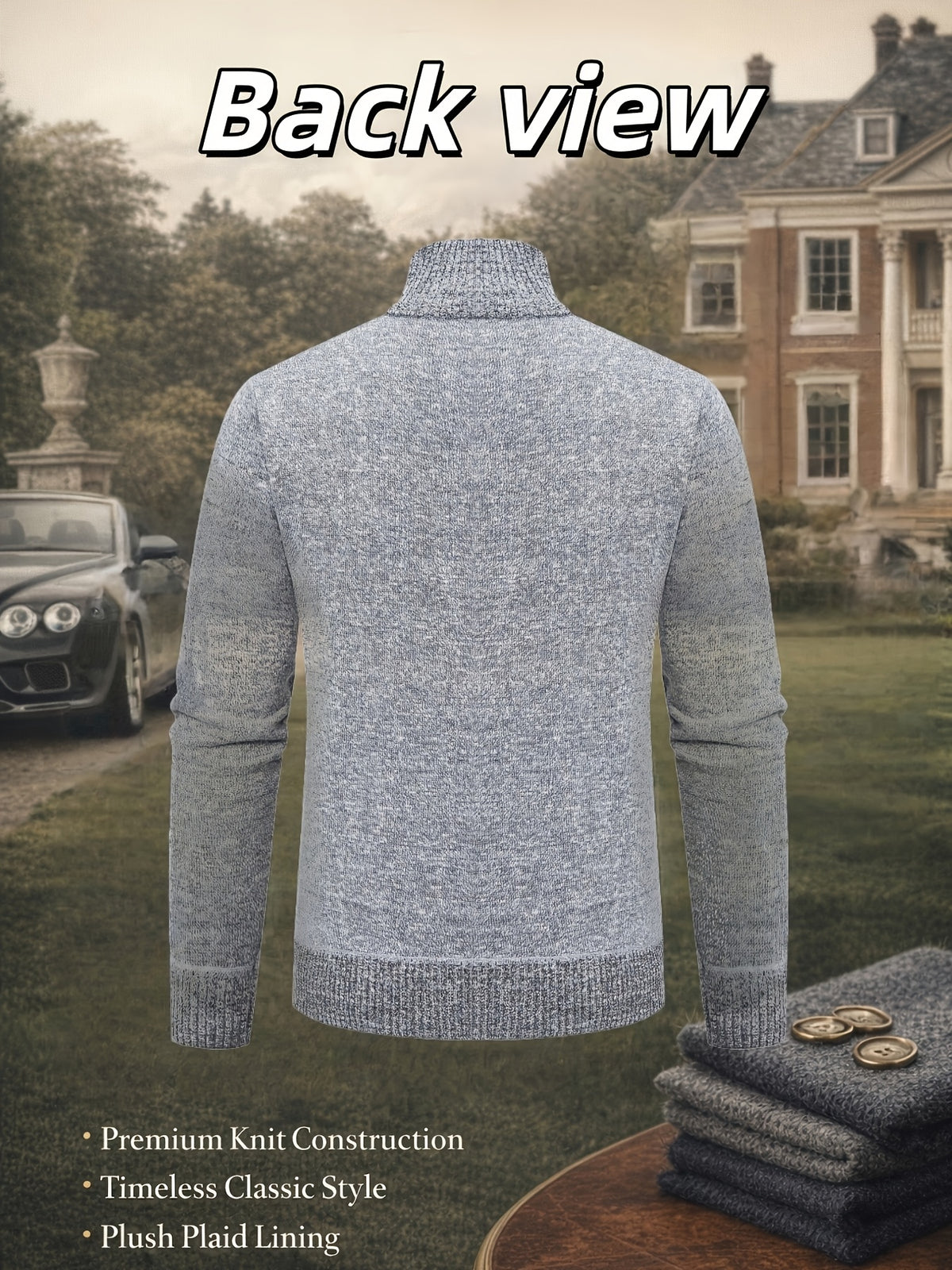 Men'S Cardigan Set from The Old Qian Brand with 4pcs — Made from Premium Knitted Material, Featuring a Classic Design That Is Warm, Fashionable, And Adaptable for Different Events - Dark Gray + Light Gray + Black + Red