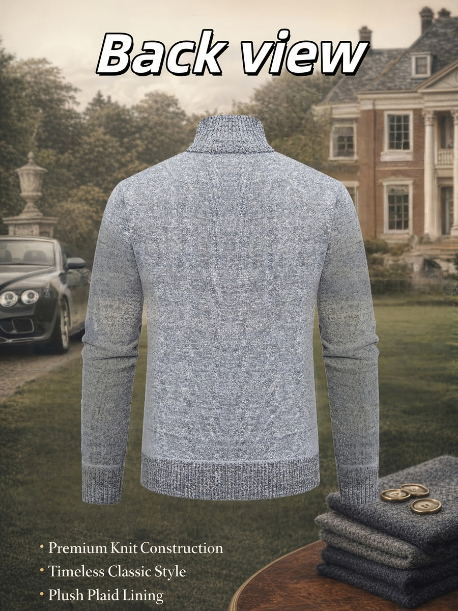 Men'S Cardigan Set from The Old Qian Brand with 4pcs — Made from Premium Knitted Material, Featuring a Classic Design That Is Warm, Fashionable, And Adaptable for Different Events - Dark Gray + Light Gray + Black + Red