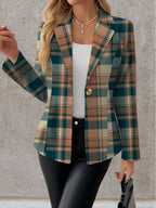 Autumn Women'S Fashion, Outdoor Travel, Personalized Clothing, Exquisite Patterns, Women'S Tops, Striped Plaid Geometric Pattern Prints, Elegant Women'S Autumn Skirts, Exquisite Women'S Suit Jackets - Mixed colors