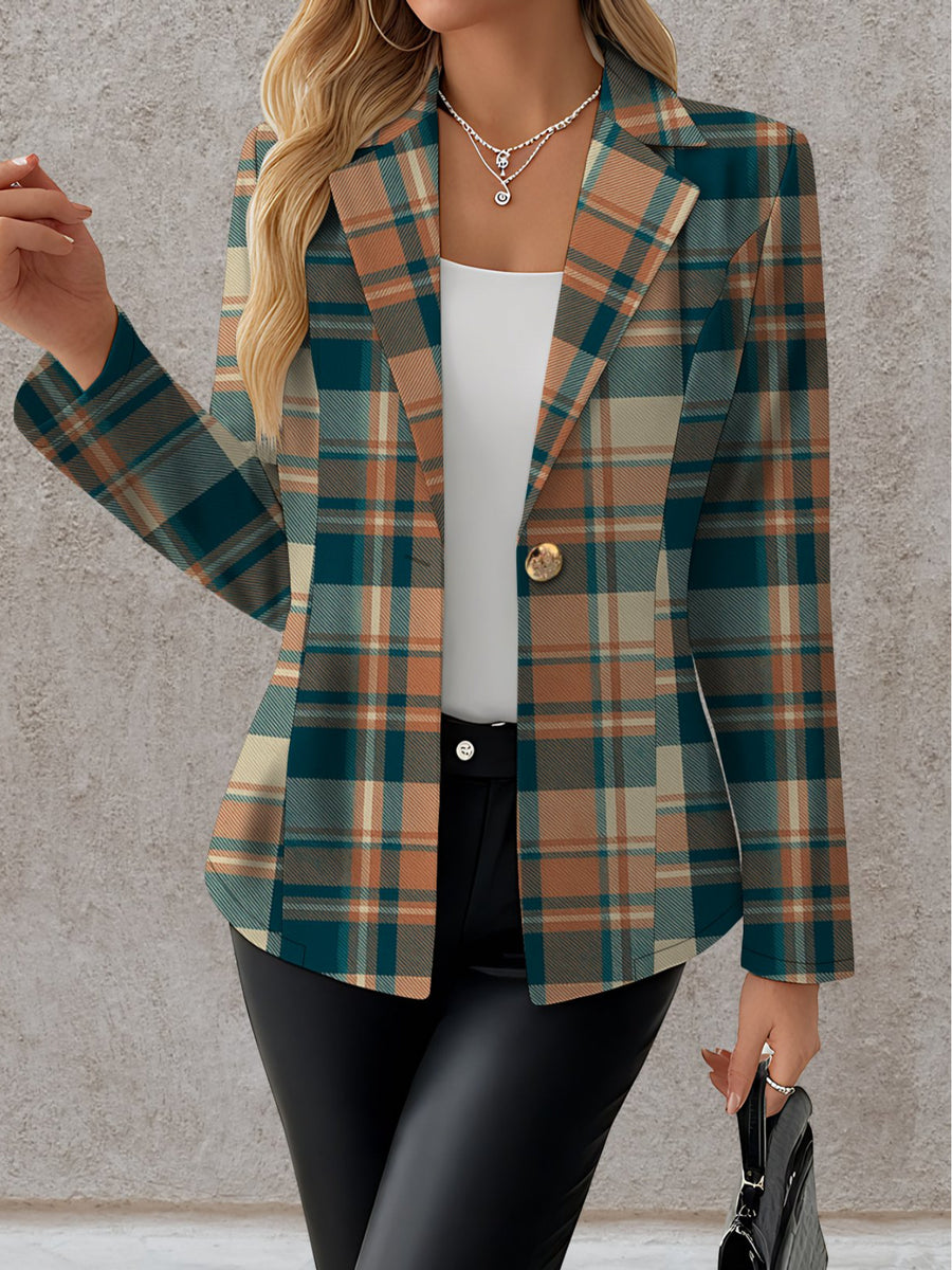 Autumn Women'S Fashion, Outdoor Travel, Personalized Clothing, Exquisite Patterns, Women'S Tops, Striped Plaid Geometric Pattern Prints, Elegant Women'S Autumn Skirts, Exquisite Women'S Suit Jackets - Mixed colors