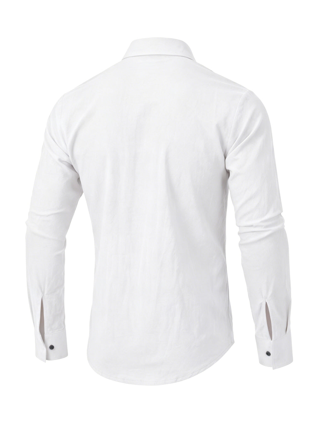 Men's Linen Guayabera Shirt with Lapel Collar & Button Front Panel - Accordion Pleat Chest Texture, Long Sleeve Button-Front Closure Suitable for Beach, Casual, -Casual Wear, Year-Round Versatile Formal & Everyday Button-Up Shirt - White