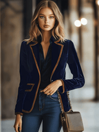 Corduroy Suit Jacket - Royal Blue