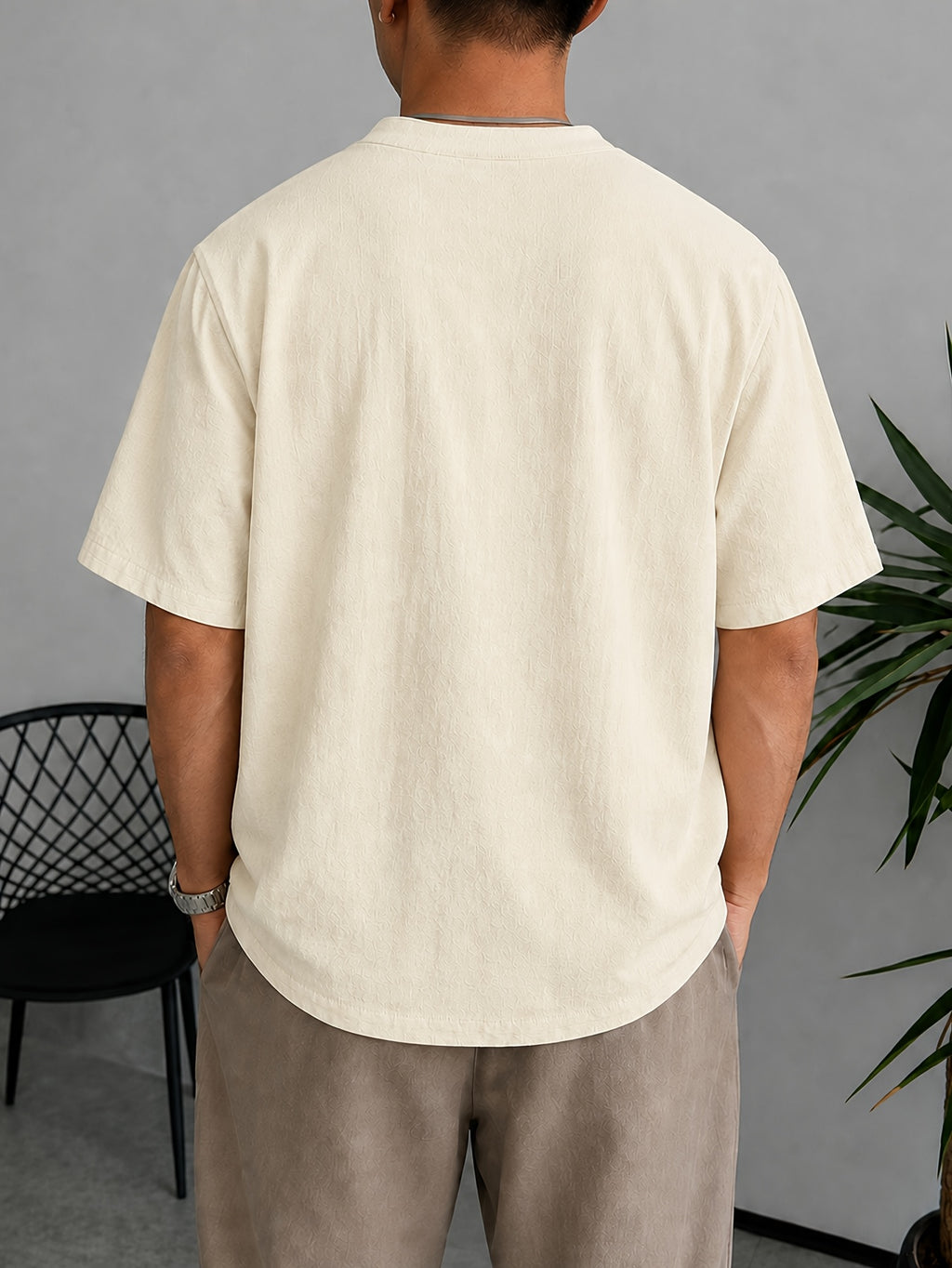 Men's 100% Pure Cotton Summer Short Sleeve Top, Ethnic Aztec Geometric Pure Cotton Direct-to-Print Vintage Quetzalcoatl Flute Player Top, Versatile for Daily Wear, Commuting, and Beach Vacation Outfits - Apricot