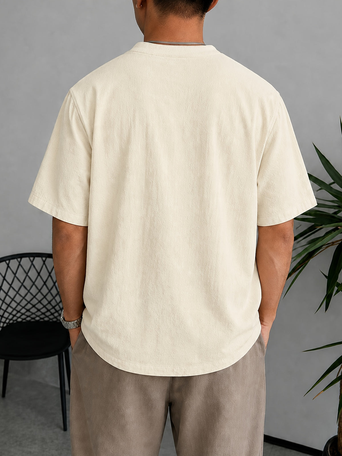 Men's 100% Pure Cotton Summer Short Sleeve Top, Ethnic Aztec Geometric Pure Cotton Direct-to-Print Vintage Quetzalcoatl Flute Player Top, Versatile for Daily Wear, Commuting, and Beach Vacation Outfits - Apricot