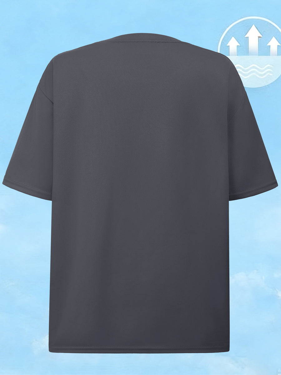 Men'S Ultra-Thin Performance Fitness T-Shirt with Bull Head Pattern, Suitable for Gym, Running, And Outdoor Activities, Breathable And Quick-Dry Round-Neck Sports Top - Dark Gray