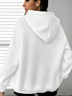 ETHIOPIA Lettering And Ethiopian Flag Pattern Autumn Winter Fashion Fleece Hooded Sweatshirt Women'S Printed Casual Elegant Women'S Clothing Cute Top - White