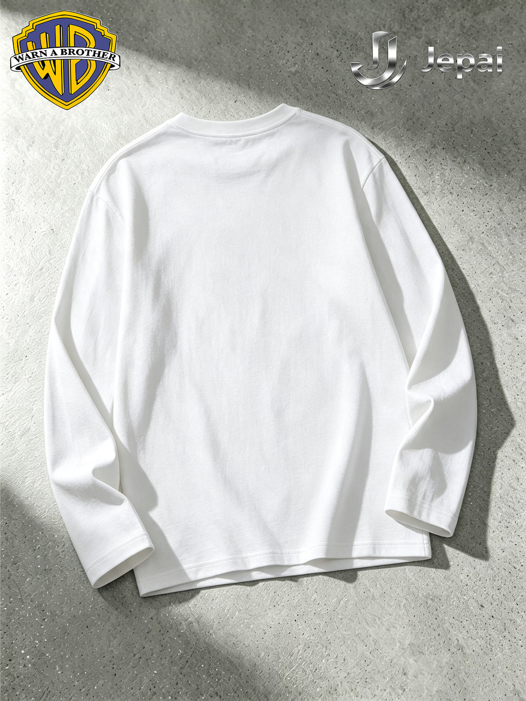 Warner Bros. Exclusive License, Men'S Hip-Hop Streetwear Classic Character Print Long Sleeve Shirt, Casual Apparel, Fashion Top, Suitable for Spring And Autumn Outdoor Activities - White