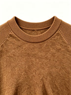 Men's Round Neck Raglan Sleeve Short Sleeve T-Shirt, Summer Breathable Solid Color Casual Versatile Business Short Sleeve Base Layer - Dark Brown