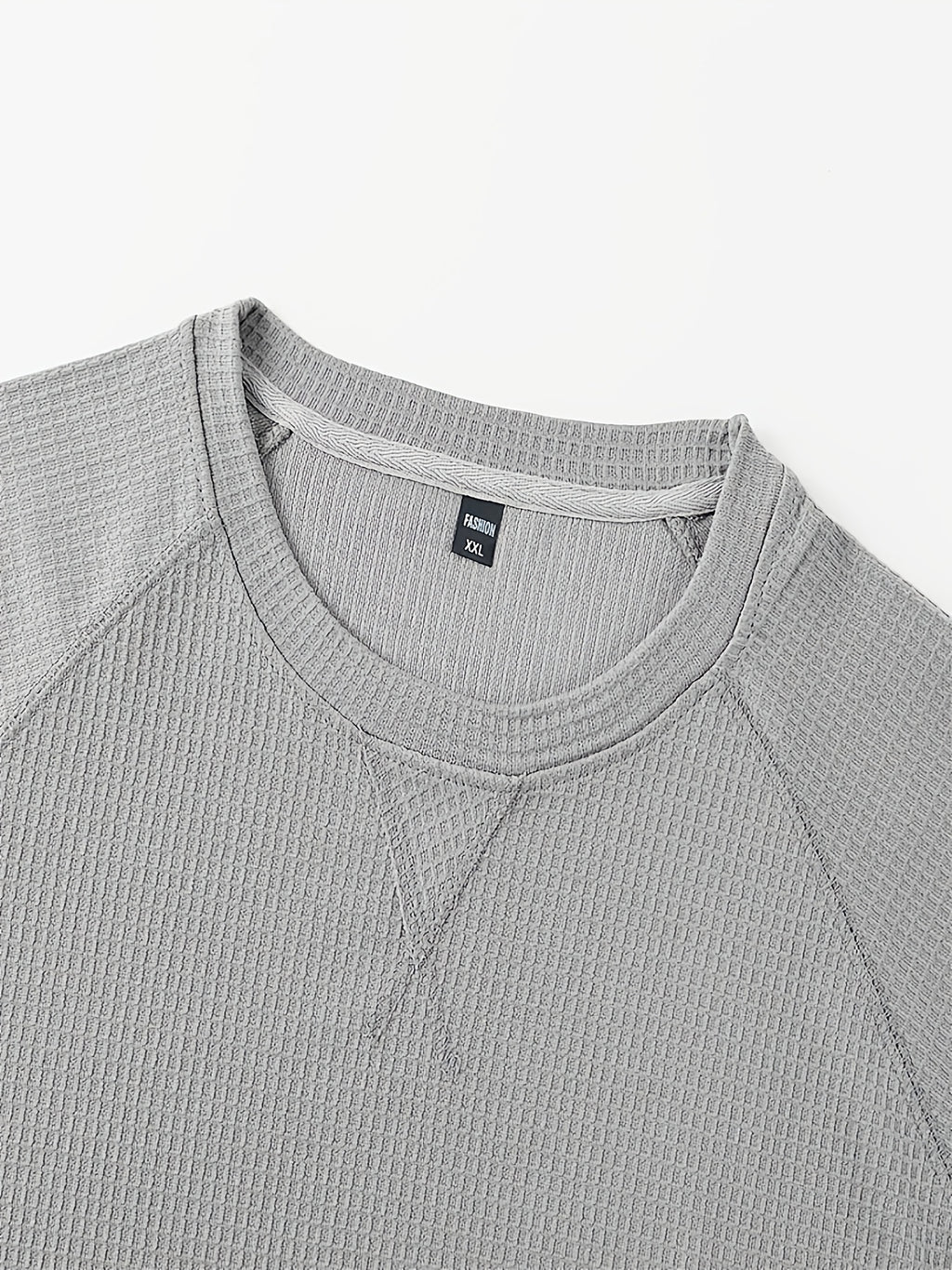 Men'S 2-pc Premium Textured T-Shirts, Casual Short Sleeve Waffle Knit And Jacquard Crew Neck Tees, Lightweight Solid Athletic Summer Tops, Breathable Workout Everyday Fashion Shirts for Men - Grey+White