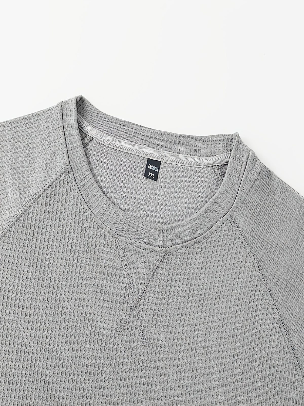 Men'S 2-pc Premium Textured T-Shirts, Casual Short Sleeve Waffle Knit And Jacquard Crew Neck Tees, Lightweight Solid Athletic Summer Tops, Breathable Workout Everyday Fashion Shirts for Men - Grey+White