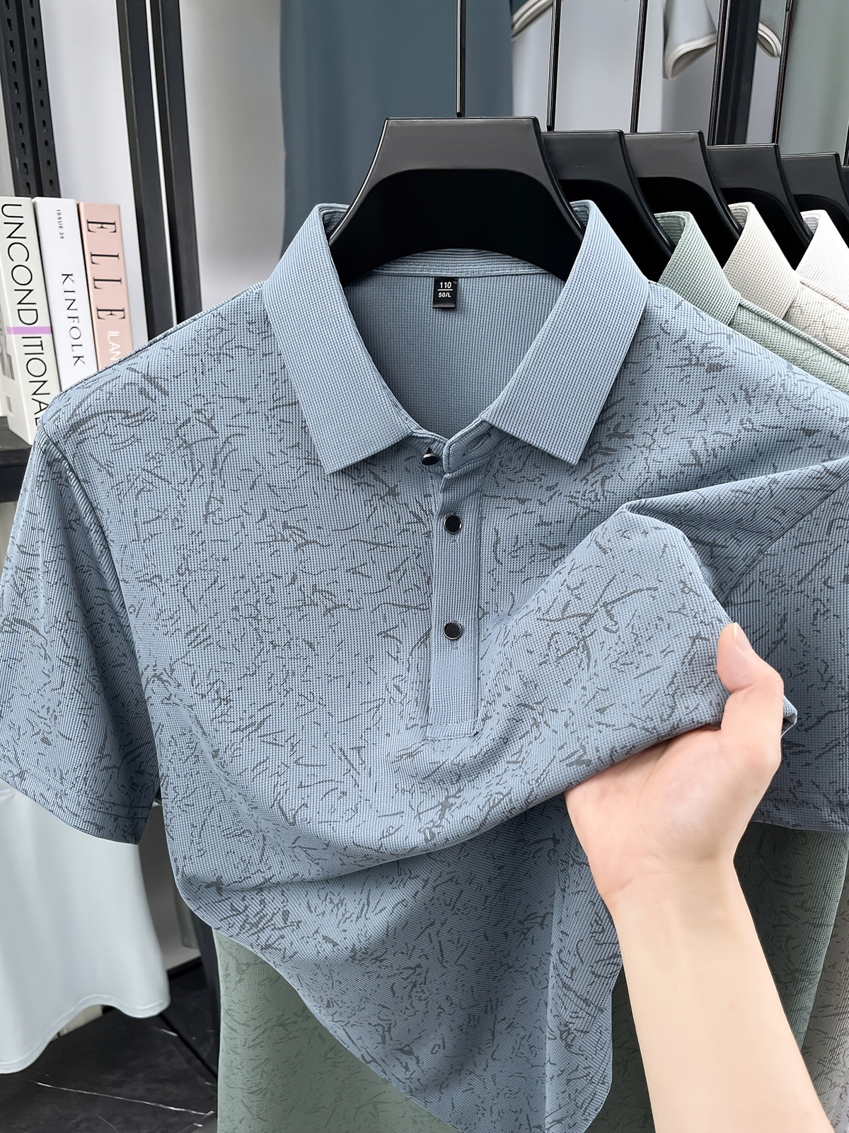 Men'S Summer Polo Shirt, Short Sleeve Button-Up Golf T-Shirt, Soft Comfortable Breathable Slim Fit Business Casual Daily Top, Men'S Short Sleeve Sweatshirt, Commute Versatile Men'S Gift - Sky Blue