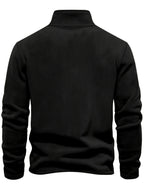Men'S Fleece Half-Zip Sweatshirt 5pcs Set Autumn Winter Comfortable Warm Casual All-Match Style - Mint Green + Dark Green + Slate Blue + Black + Orange