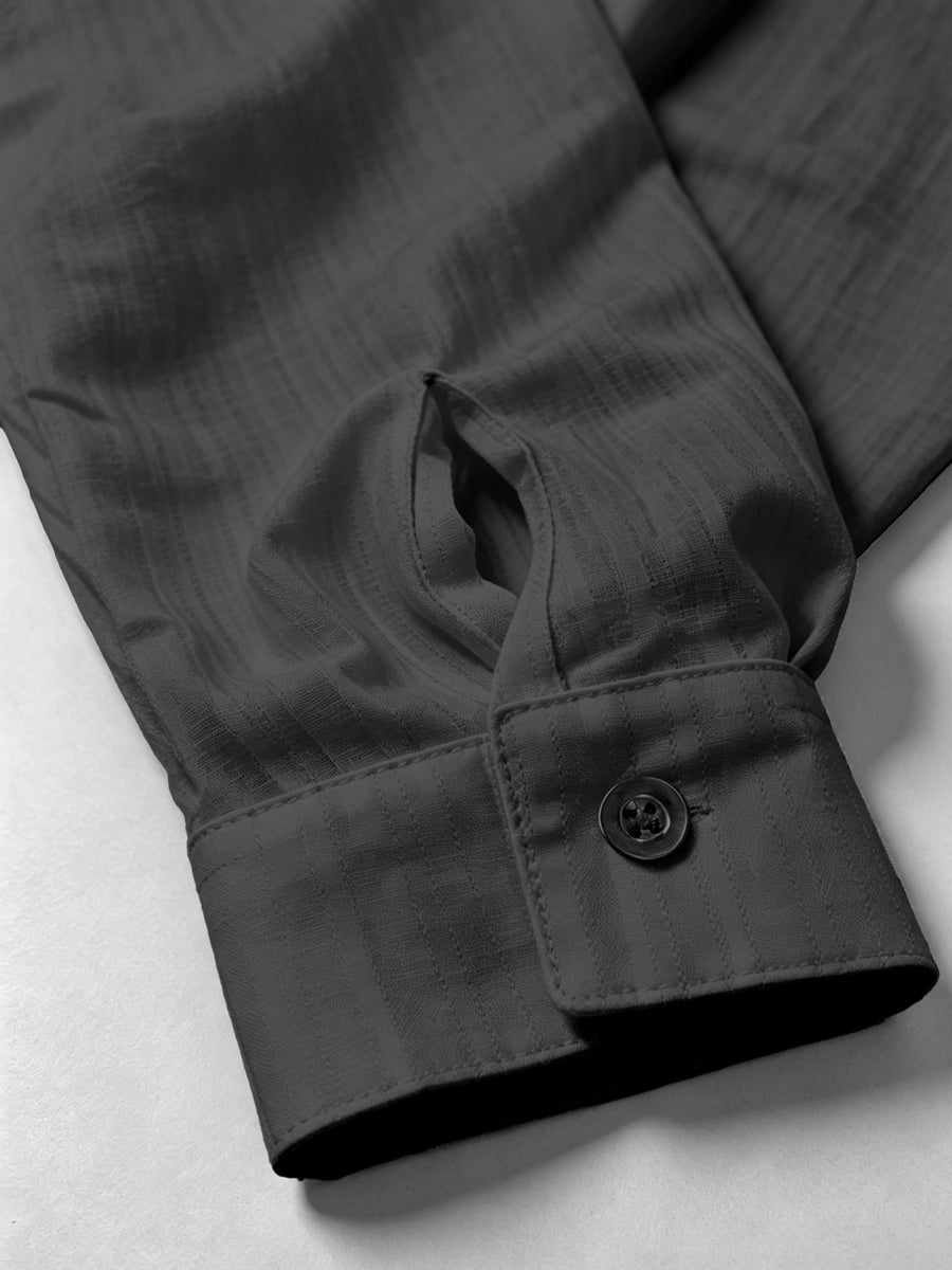 Men'S New Fashion Trendy Long Sleeve Small Lapel Shirt, Fishing ECG Print, Breathable Comfortable Fabric Button-Up Top - Dark Gray