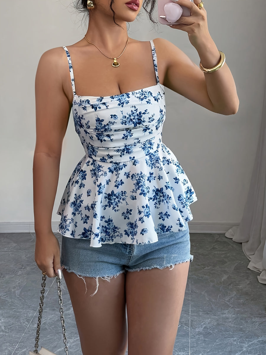 Fashion Women'S Bohemian Style Printed Romantic Vacation Dating Summer Vest - Mixed colors