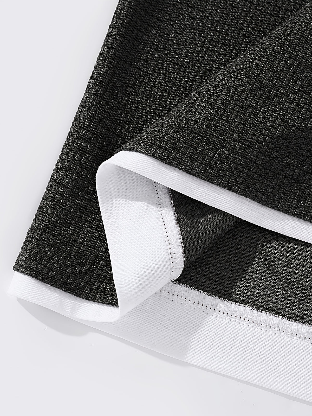 JEEP Men's Spring/Autumn Waffle Knit Colorblock 2-in-1 Look Long T-shirt - Black