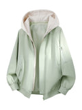 Men'S Hooded Jacket Top, Spring Autumn Outdoor Hiking Jacket Coat, Suitable for Outdoor Leisure Travel Jacket, Best Choice for City Commuting - 2612-Grayish green