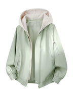 Men'S Hooded Jacket Top, Spring Autumn Outdoor Hiking Jacket Coat, Suitable for Outdoor Leisure Travel Jacket, Best Choice for City Commuting - 2612-Grayish green