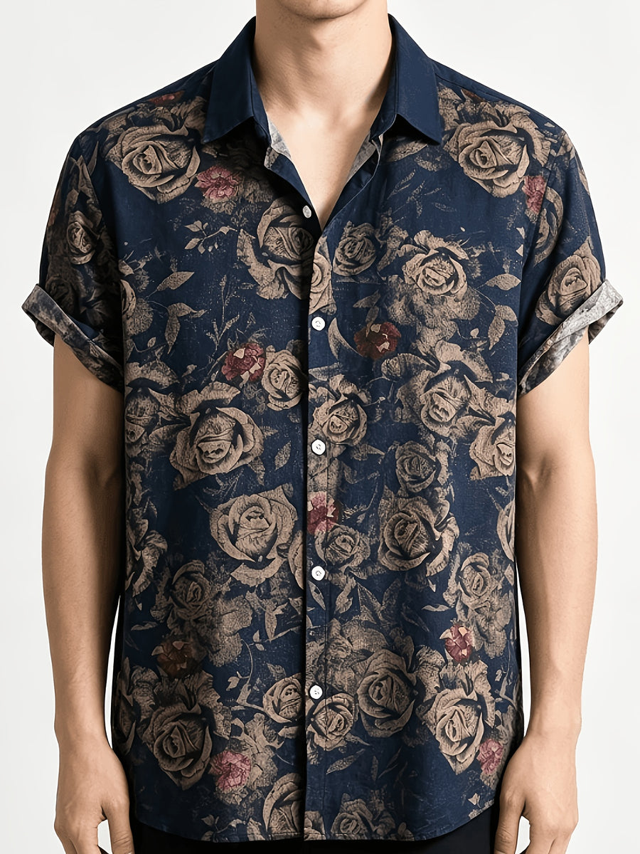 Printed Design- Not Textured Men's Summer Fashion Casual Labeled Shirts, Ideal for Beach Surfing, Outdoor and Indoor Wear - Style 2