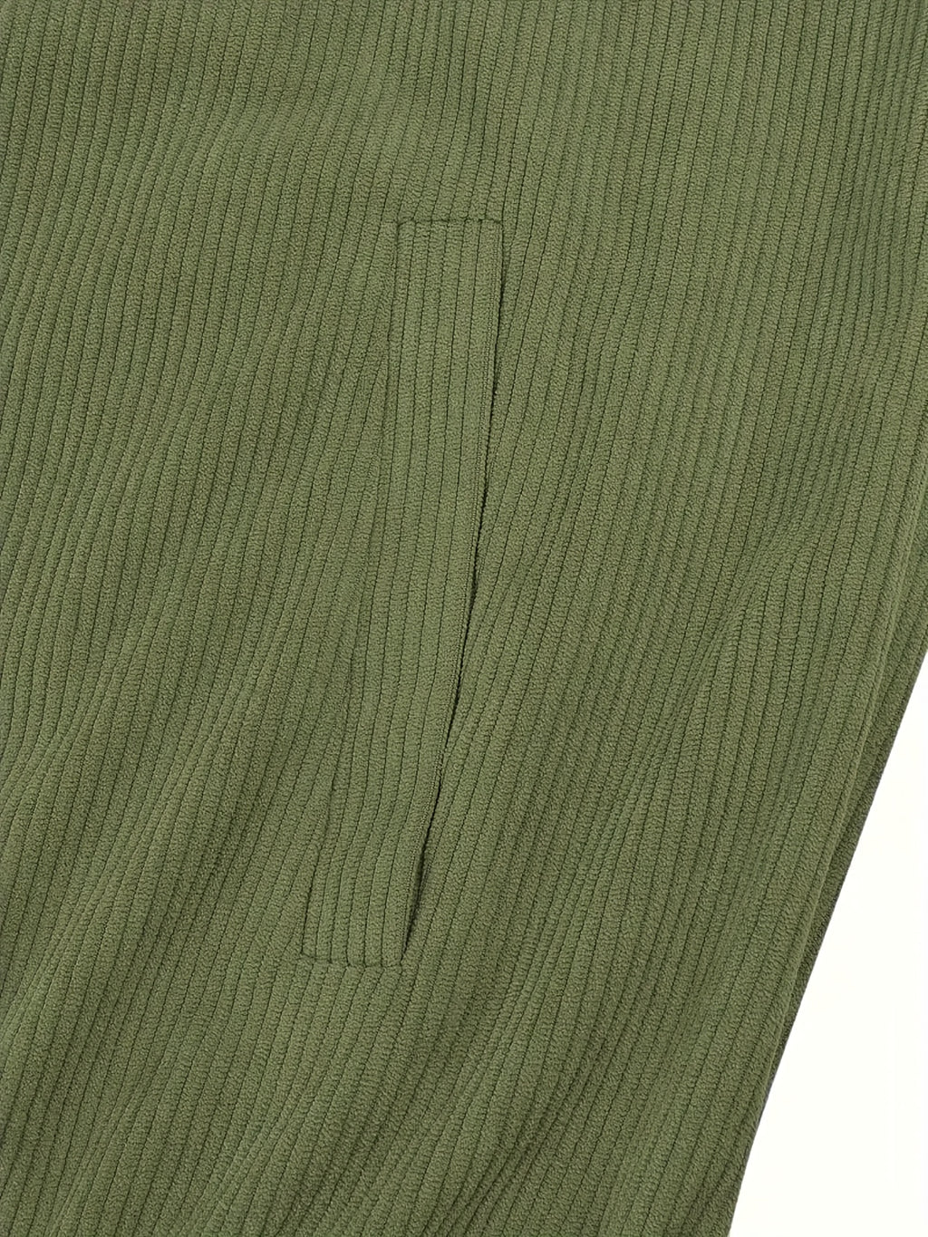 Men'S Solid Color Corduroy Jacket, Casual Versatile Stand-Up Collar Top, Autumn Winter New Fashion Men'S Clothing - Military Green