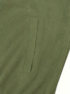 Men'S Solid Color Corduroy Jacket, Casual Versatile Stand-Up Collar Top, Autumn Winter New Fashion Men'S Clothing - Military Green