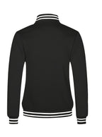 Men's Cross-Border Winter Jacket; American Casual Loose Stand Collar Baseball Jacket; College Style Baseball Shirt - Black