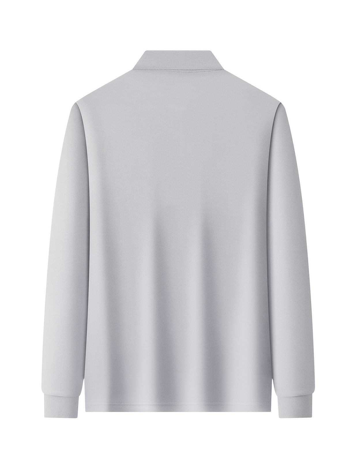 Men'S Long Sleeve Polo Shirt, Solid Color 3-Button Collar Basic Style, High-Density Drapey Wrinkle-Resistant Pearlized Fabric, Home Casual Texture, All-Season Versatile Collar Top for Daily Commute - Grey