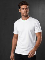 Men's 4pcs 100% Cotton Short Sleeve T-Shirts, Soft & Comfortable Crew Neck Basic Tees for Everyday Casual Wear, Layering and Travel, Father's Day Gift for Men, Available in Black, White or Mixed Black & White - White 4-pack
