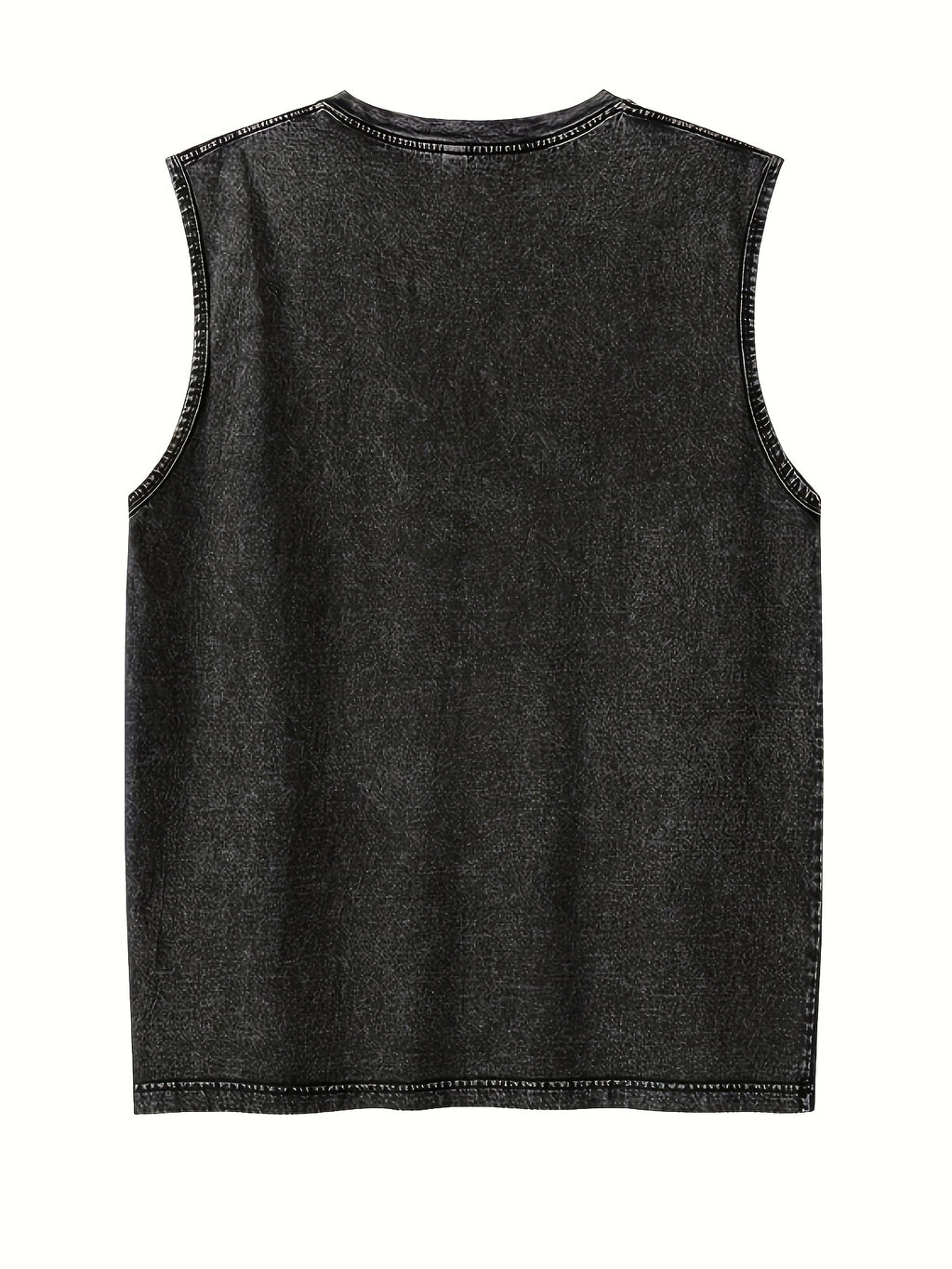 Men'S 100% Washed Solid Color Collar Shirt Short Sleeve T-Shirt - Vintage Distressed Design, Lightweight Breathable Fabric, Street Style Loose Top, Casual Inner Wear And Outer Wear Suitable - Black