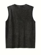 Men'S 100% Washed Solid Color Collar Shirt Short Sleeve T-Shirt - Vintage Distressed Design, Lightweight Breathable Fabric, Street Style Loose Top, Casual Inner Wear And Outer Wear Suitable - Black