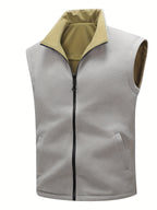 Directional Elegant New Autumn And Winter Fleece Vest, Warm And Cold-Resistant, Thick Coat That Can Be Worn on Both Sides, a Perfect Gift for Your Boyfriend During The Holidays - Khaki