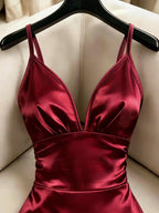 Backless Sleeveless Satin Jumpsuit, Summer New Women'S Casual Elegant Jumpsuit, Jumpsuit, Summer Vacation Costume, Elegant Party, Revealing Clothing, Sexy Outfit, Casual Women'S Wear, Designer Clothing, Role-Play, Hot, Holiday Clothing, Tight Dress - Burgundy