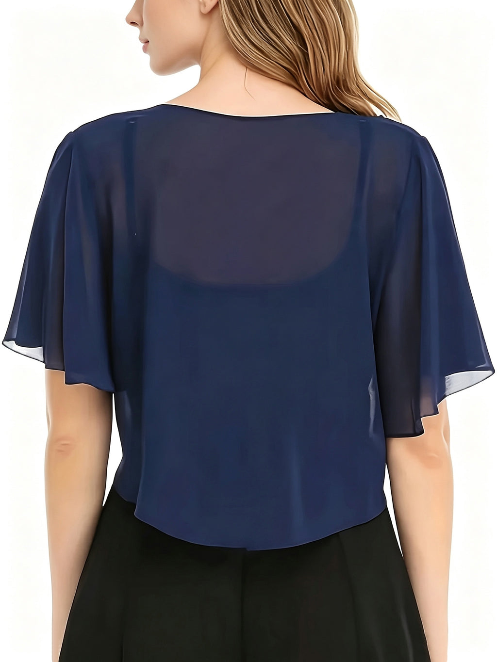 Women's Solid Color Short Sleeve Shirt Cardigan, Lightweight Breathable Cover-Up, for Beach Vacation Commute Dating Home Casual, Classic Versatile Style, Suitable for Various Occasions - Navy Color