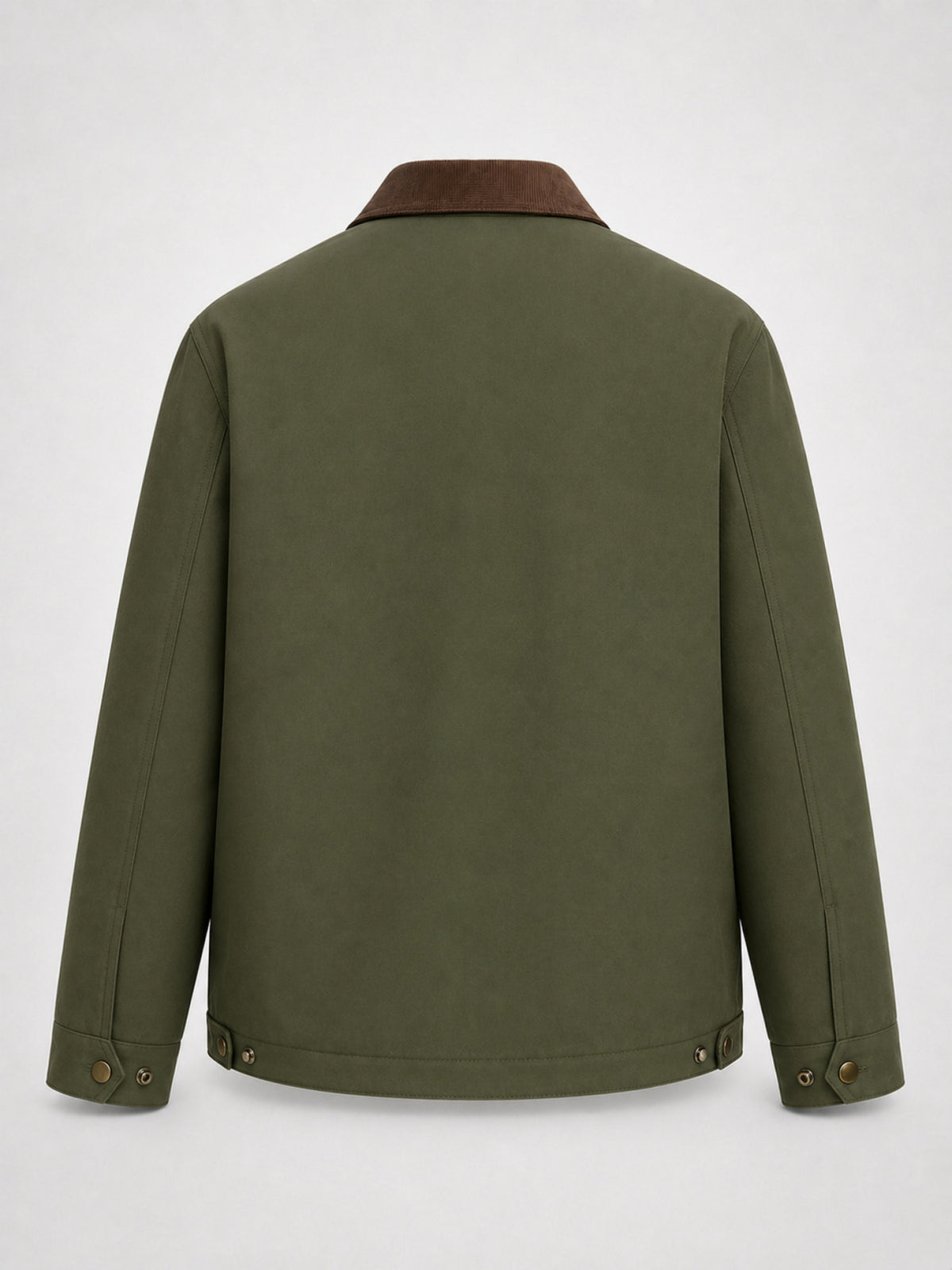 2026 American Heavyweight Workwear Coach Jacket for Men, Solid Color Lapel Versatile Jacket, Vintage Corduroy Lapel Workwear Jacket - fern green