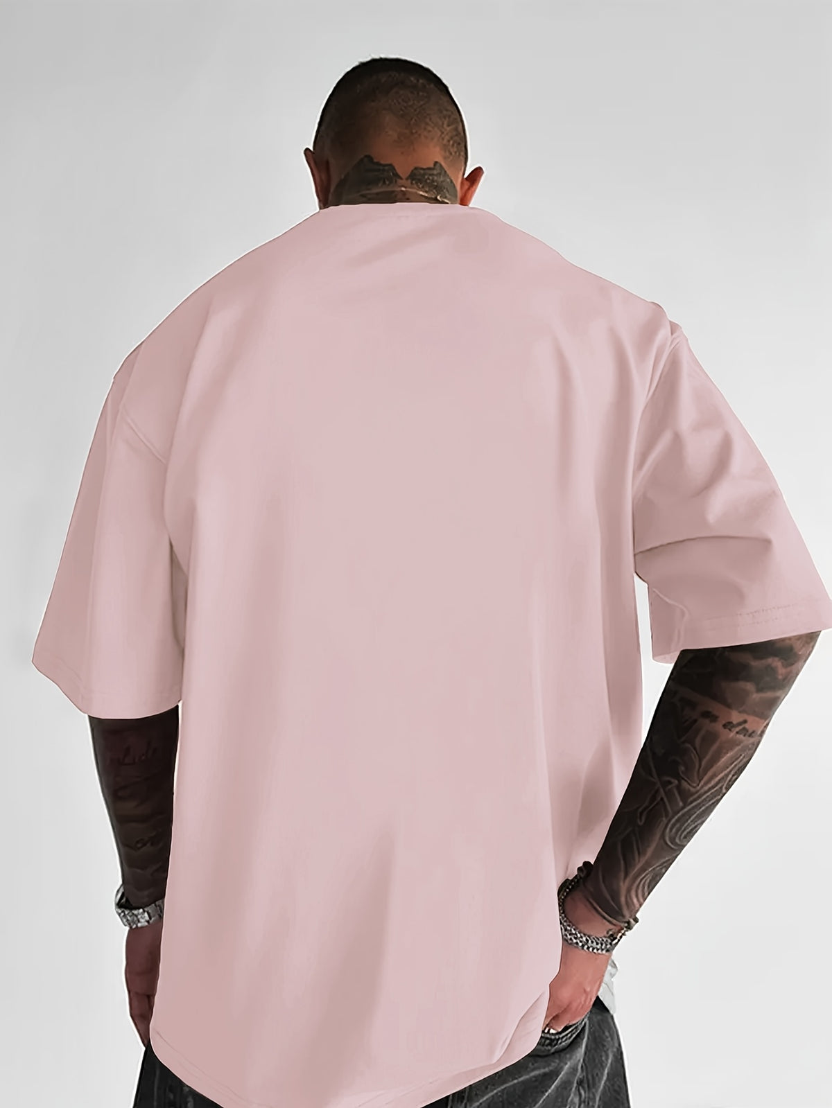 Men'S Short Sleeve T-Shirt, 100% Fabric, Loose Fit, Fashion Casual Round Neck Top, Spring Summer Outdoor Apparel for Men, Tops for 11 Holidays - Pink Color