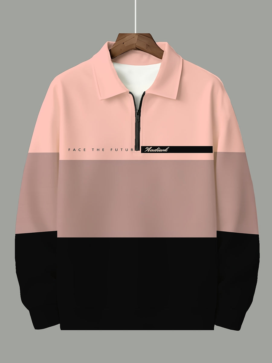 Men's Fashion Half-Zip Sweatshirt, Casual Novelty Men's Sweatshirt, Essential Choice for Home and Leisure - Mixed Color 2
