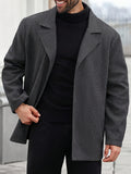 Men'S Fashion Herringbone Jacket, Casual Business Commuter Easy Multifunctional Button-Up Coat, Long Sleeve Men'S Jacket, Men'S Jacket Coat, Fall Winter Men'S Long Sleeve Top Coat - Grey