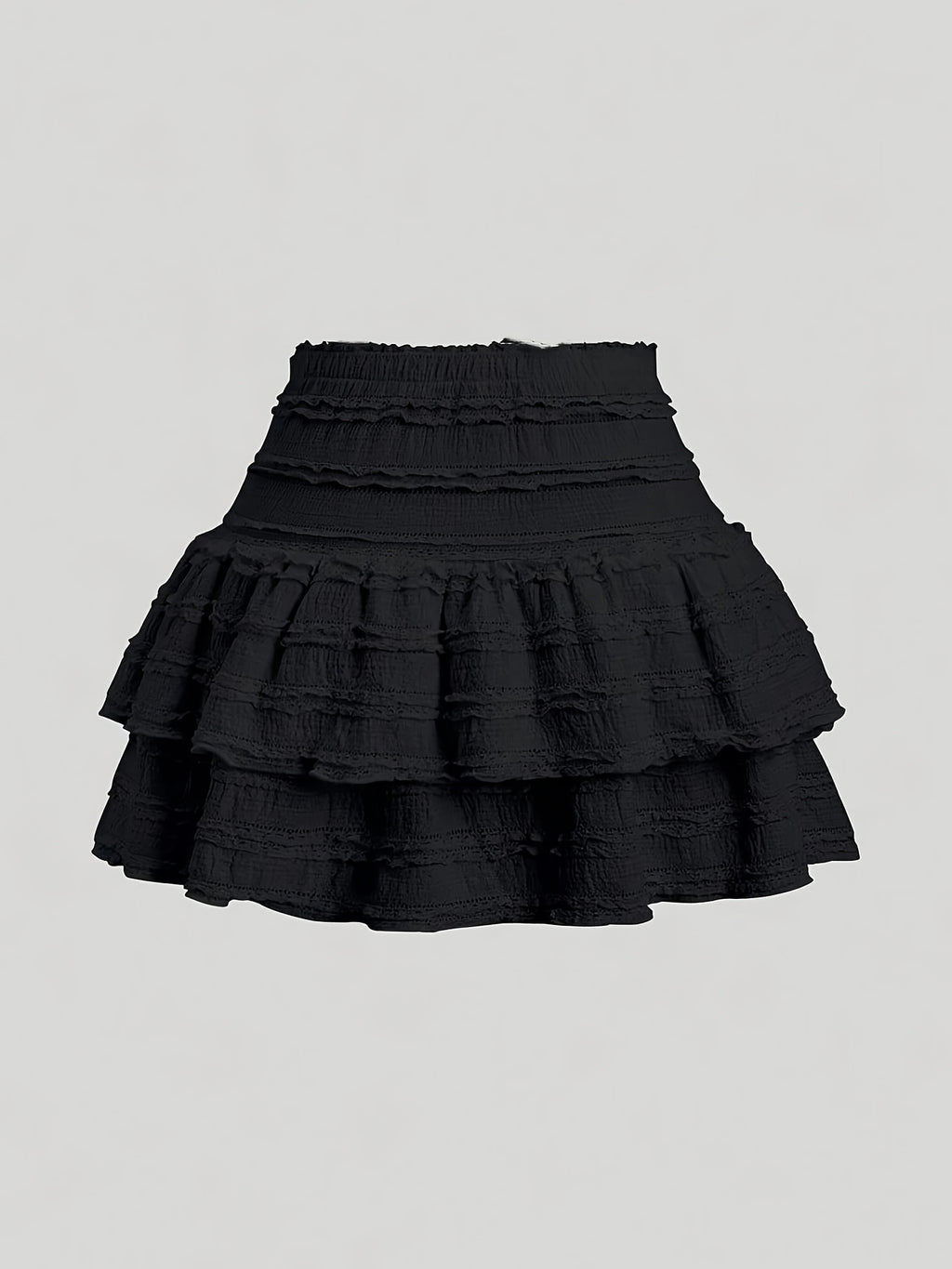 BK012107 White Skirt Lace - Black