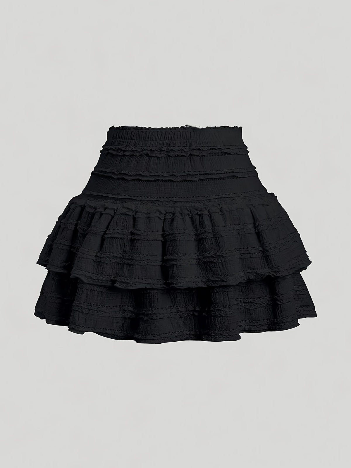 BK012107 White Skirt Lace - Black