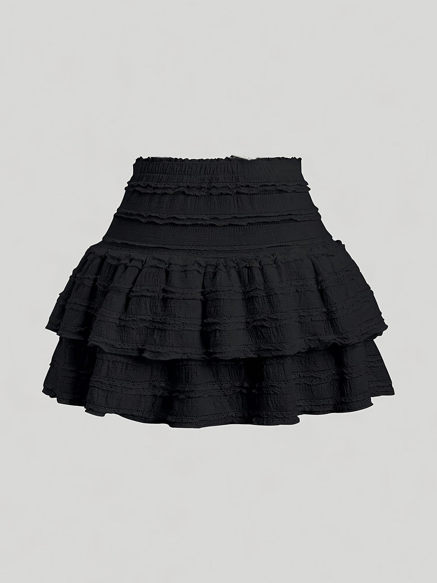 BK012107 White Skirt Lace - Black